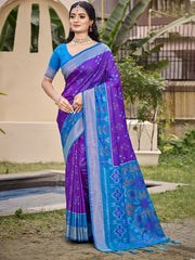 Silk Woven Work Festival Tassle Saree