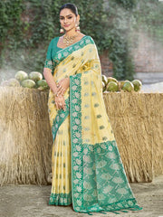 Sangam Prints Silk Woven Work Festival Tassle Saree