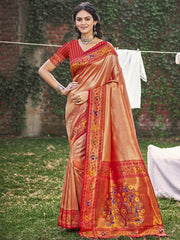 Paithani Silk Woven Work Festival Tassle Saree