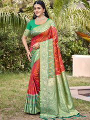 Silk Woven Work Festival Tassle Saree