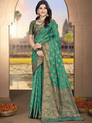 Silk Woven Work Festival Tassle Saree