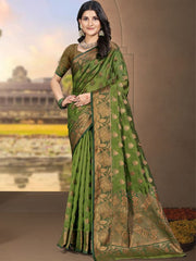 Silk Woven Work Festival Tassle Saree