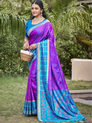 Silk Woven Work Festival Tassle Saree