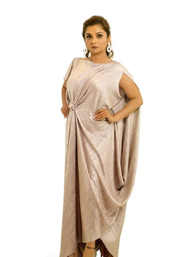 Ria Jain Label Shimmery light weight tail dress Silver