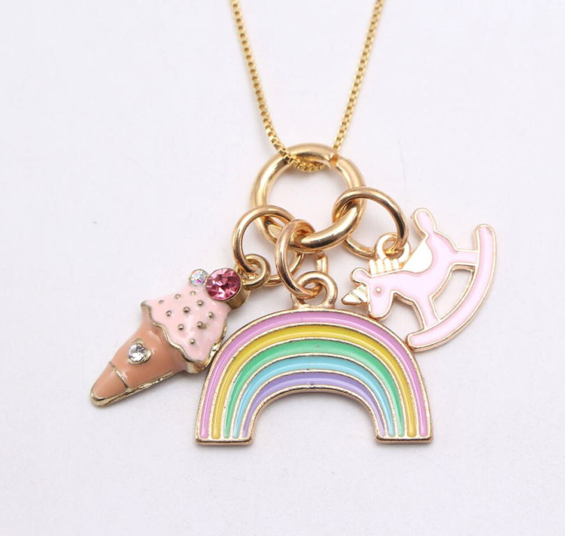 Pretty Rainbow with charms of a unicorn and ice-cream - perfect combination for all that your little one loves.