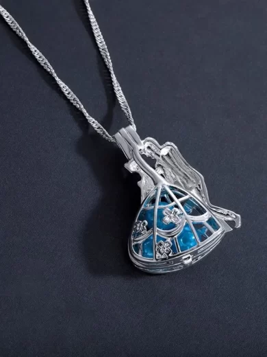 Princess Cinderella in a pretty blue beaded pendant