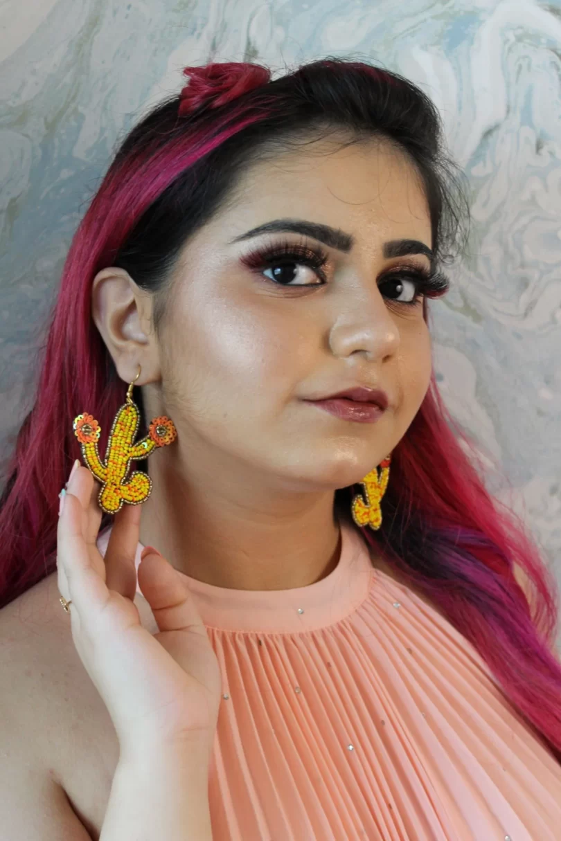 Desert Bloom Yellow Beaded Earrings