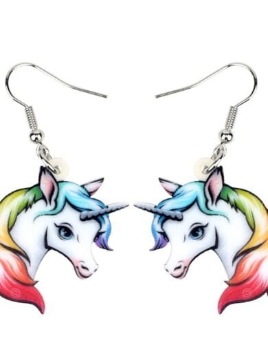 Pretty Multicolor Unicorn Acrylic Drop Earrings 2