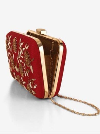 Red Embroided Clutch
