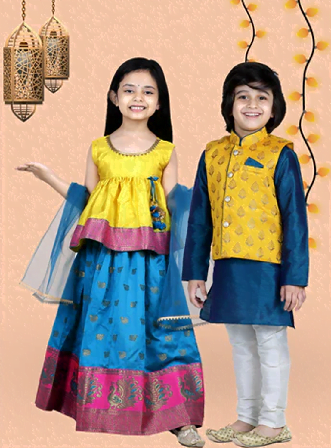 Buy Now Shubh yellow lehenga set | Online Shopping in UAE - Prasha ...