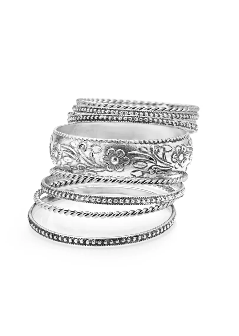 Traditional German Silver-Plated OXIDISED BANGLE STYLE BRACELET
