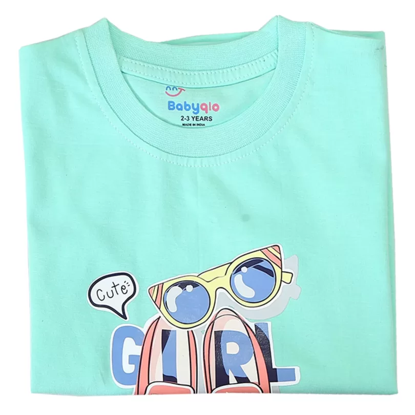 Shoes Printed Cotton Short Sleeve Tee For Girls