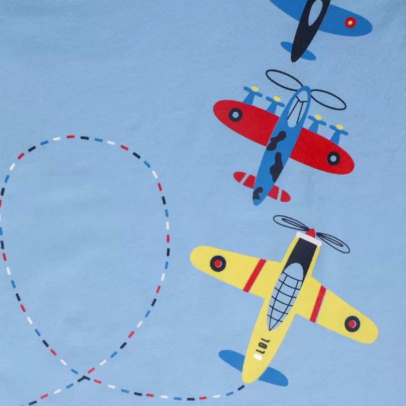 Multicolor Plane Printed Cotton Short SleeveT shirt For Boys
