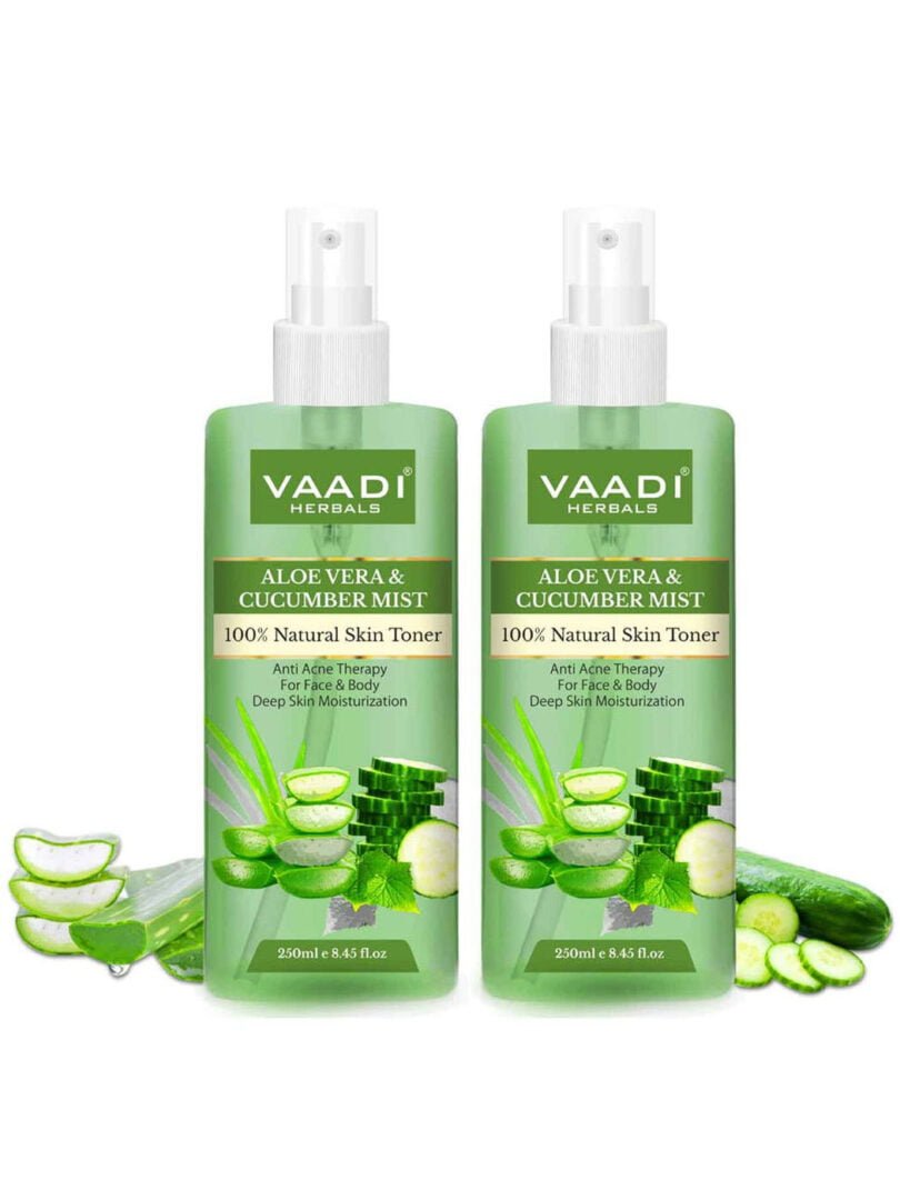 Aloe Vera & Cucumber Mist - 100% Natural Skin Toner (2 x 250 ml / 8.5 fl oz)