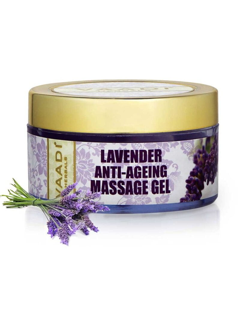Anti Ageing Organic Lavender Massage Gel with Rosemary Extract - Boosts Cellular Renewal - Keeps Skin Firm (50 gms / 2 oz)