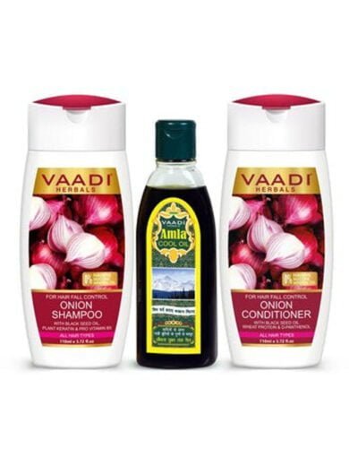 Anti Hair Fall Complete Pack – Onion Shampoo 110 Ml Onion Conditioner 110 Ml Amla Hair Oil 100 Ml