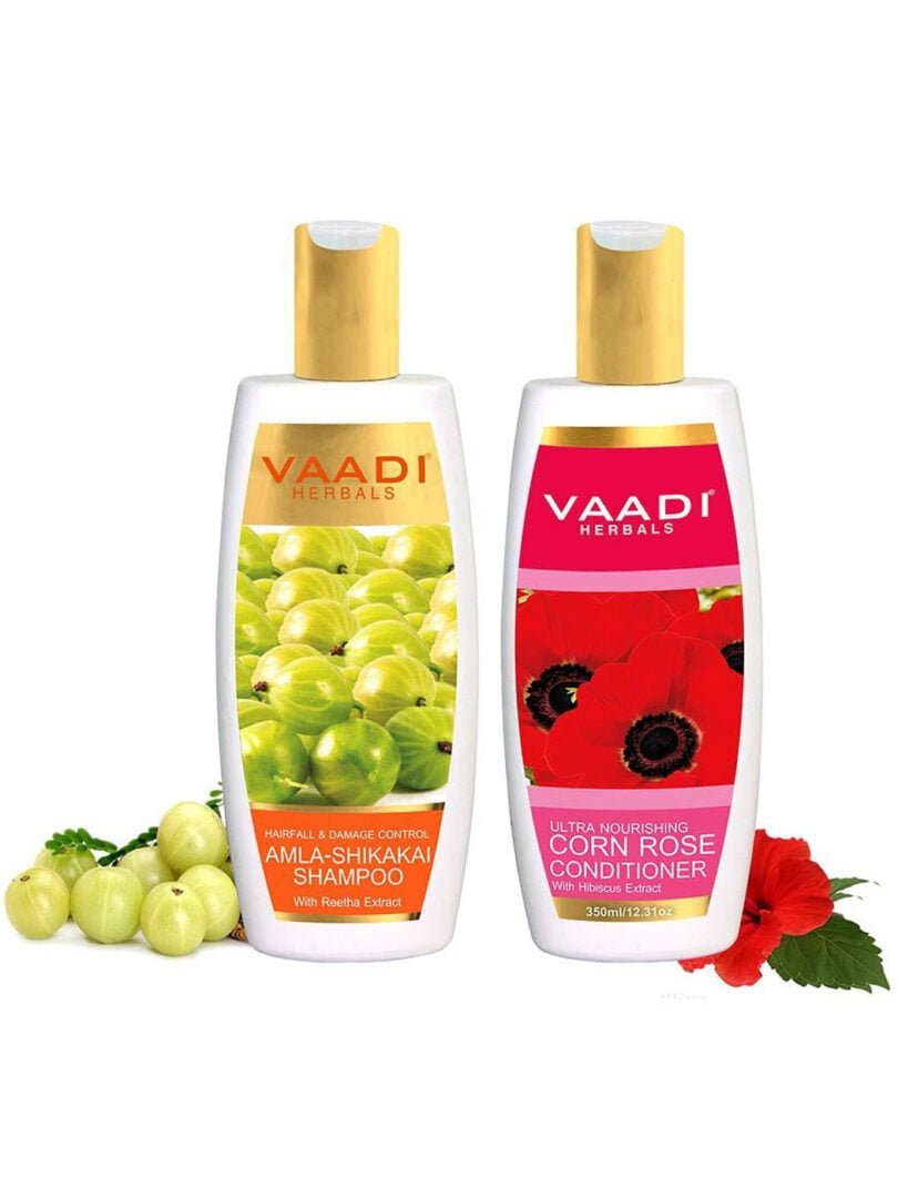 Hairfall & Damage Control Organic Gooseberry Shampoo - Corn Rose Conditioner (2 x 350 ml / 12 fl oz)