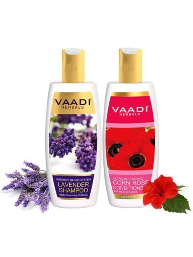 Intensive Repair Organic Lavender Shampoo – Rich Corn Rose Conditioner