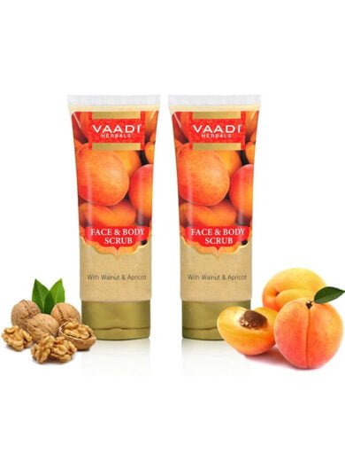 Organic Face Body Scrub with Walnut Apricot Exfoliates Unclogs Pores3