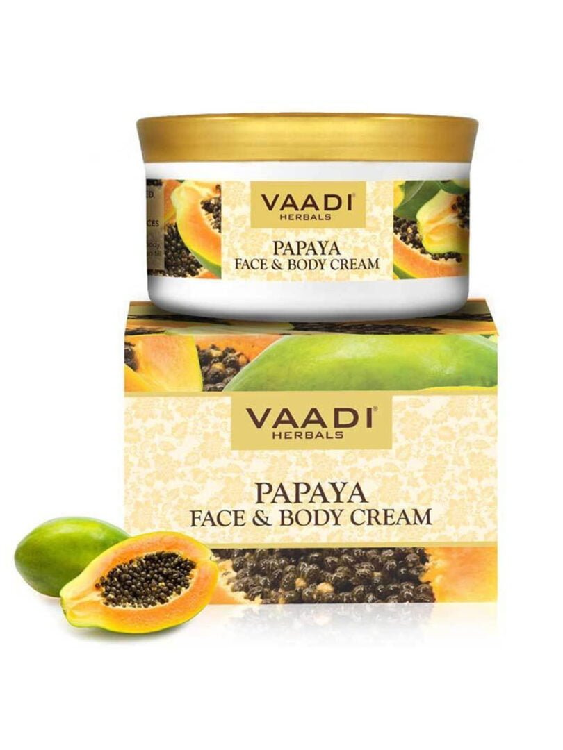 Organic Papaya Face & Body Cream - Maintains Skin Elasticity - Keeps Skin Youthful (150 gms/ 5.3 oz)