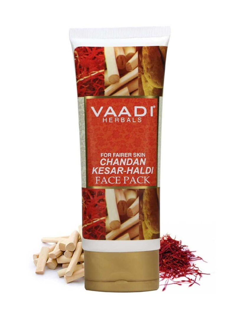 Organic Saffron Sandalwood Face Pack - Removes Marks & Brightens Skin Tone - Rejuvenation & Protects Skin (120 gms/ 4.3 oz)