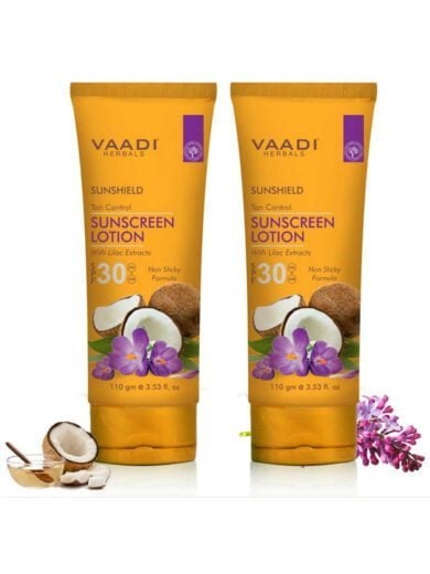 Organic Sunscreen Lotion SPF 30 wth Lilac Extract Anti oxidant Rich Long Lasting Protects from Sun Tan 1