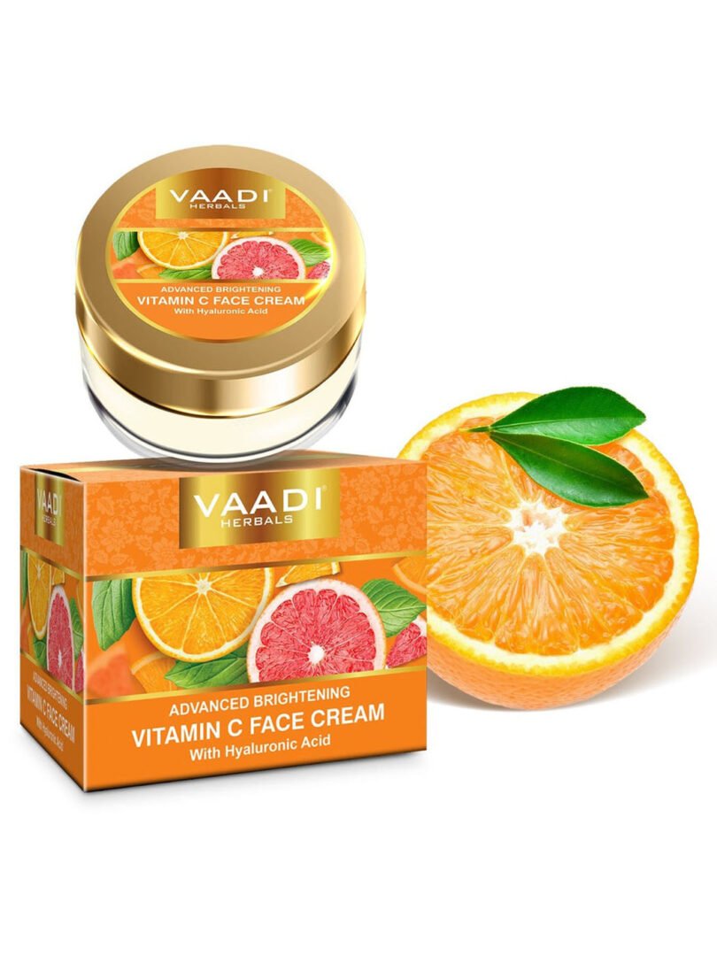 Organic Vitamin C Face Cream with Hyaluronic Acid (30 gms / 1.1 oz)