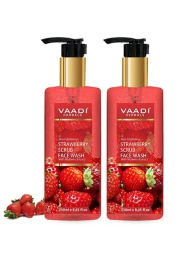 PACK OF 2 STRAWBERRY SCRUB FACE WASH WITH MULBERRY EXTRACT (2 X 250 ML / 8.5 OZ)