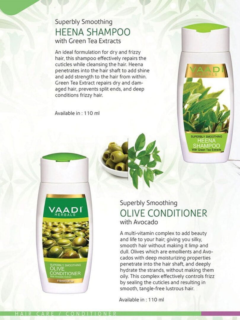 Superbly Smoothing Organic Heena Shampoo - Rich Olive Conditioner (2 x 110 ml/ 4 fl oz)