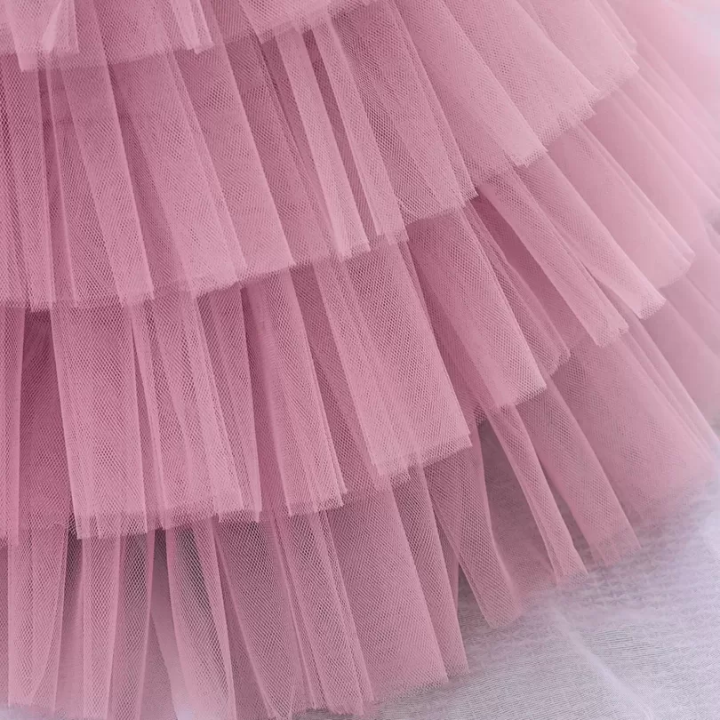 Pretty Pink Knee Length Party Dress For Girls
