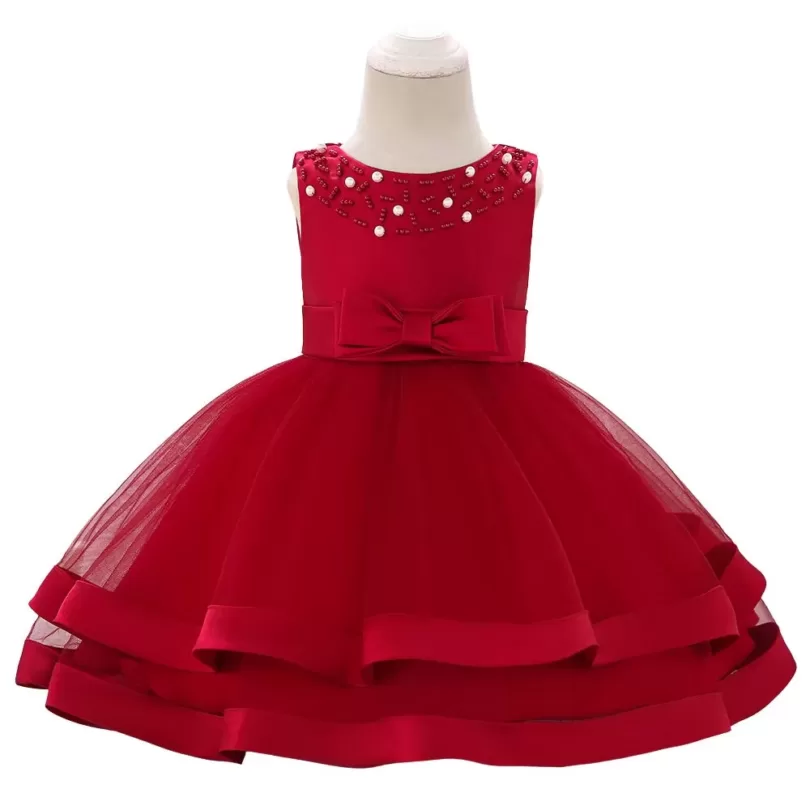 Buy Now Frilled Pearl Work Red Party Dress For Girls | Online Shopping ...