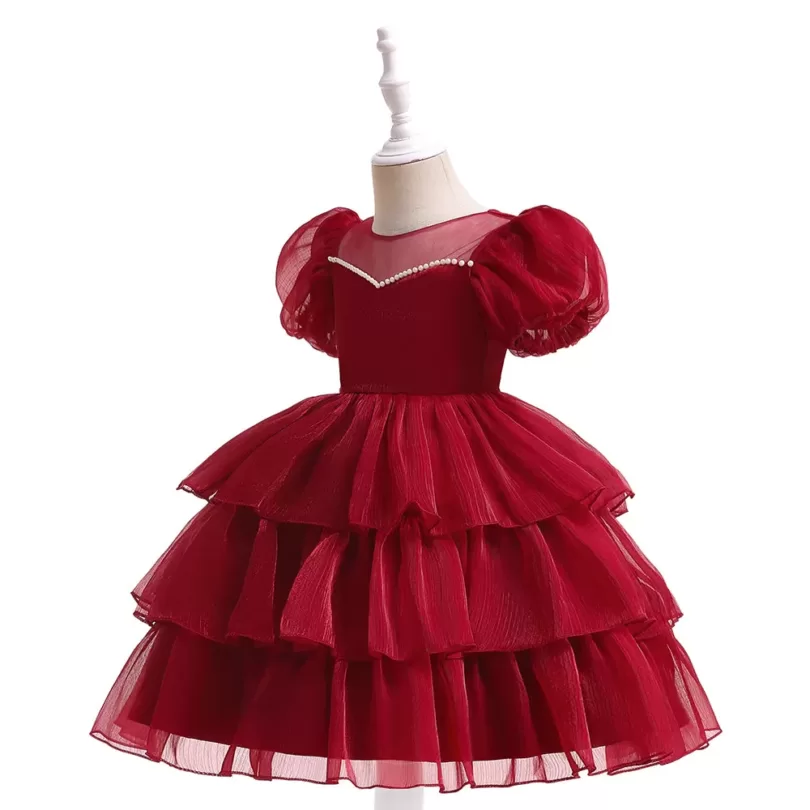 balloon-sleeved-dress-with-frilly-plates-and-accented-with-pearls