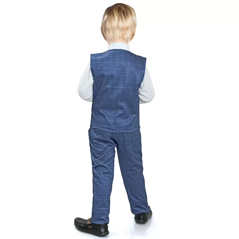 Gentleman 4 Piece kids Boys Tank Shirt Pant And Waist Coat With Bow Tie Set