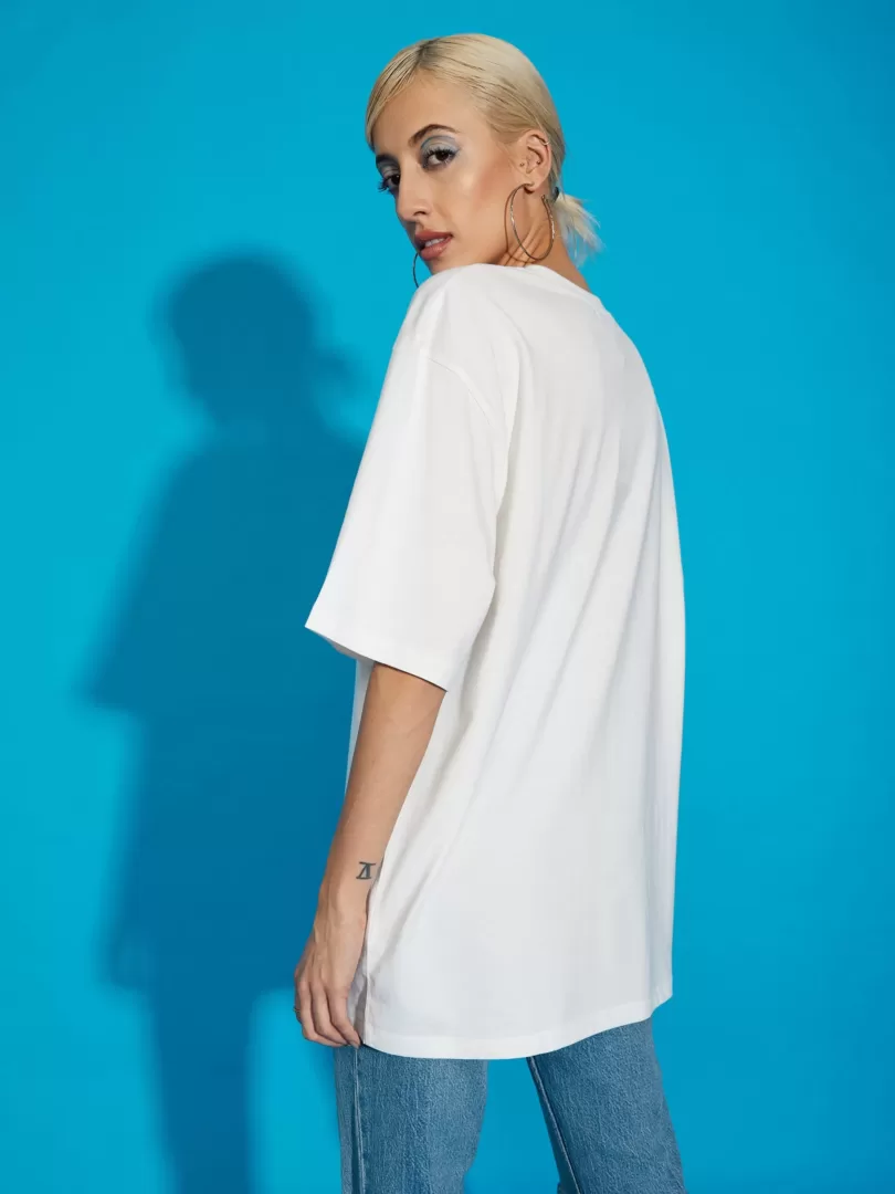 Women White XOXO Oversized T-Shirt