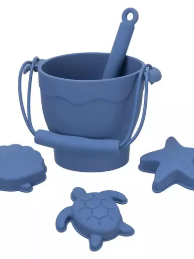 Silicone Sand Bucket Blue jpg
