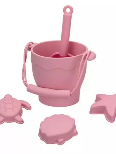 Silicone Sand Bucket Pink jpg