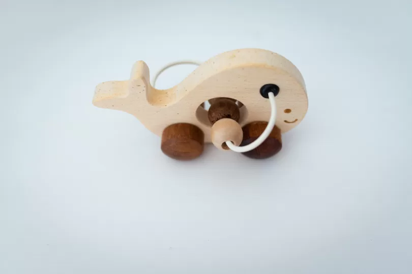 WOODEN RATTLE - WHALE