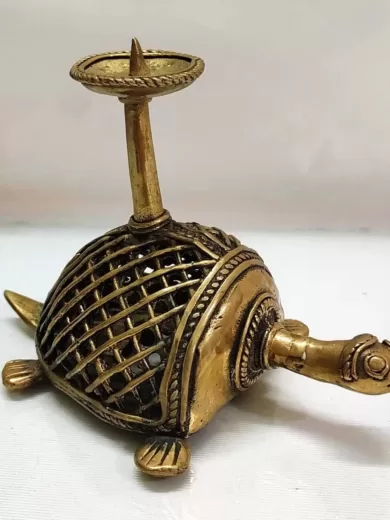 Brass dhokra turtle