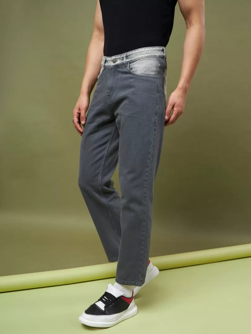 Men Charcoal Grey Relax Fit Jeans