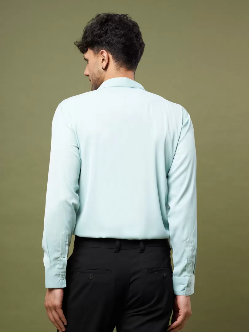 Unisex Mint Green Satin Relax Fit Shirt