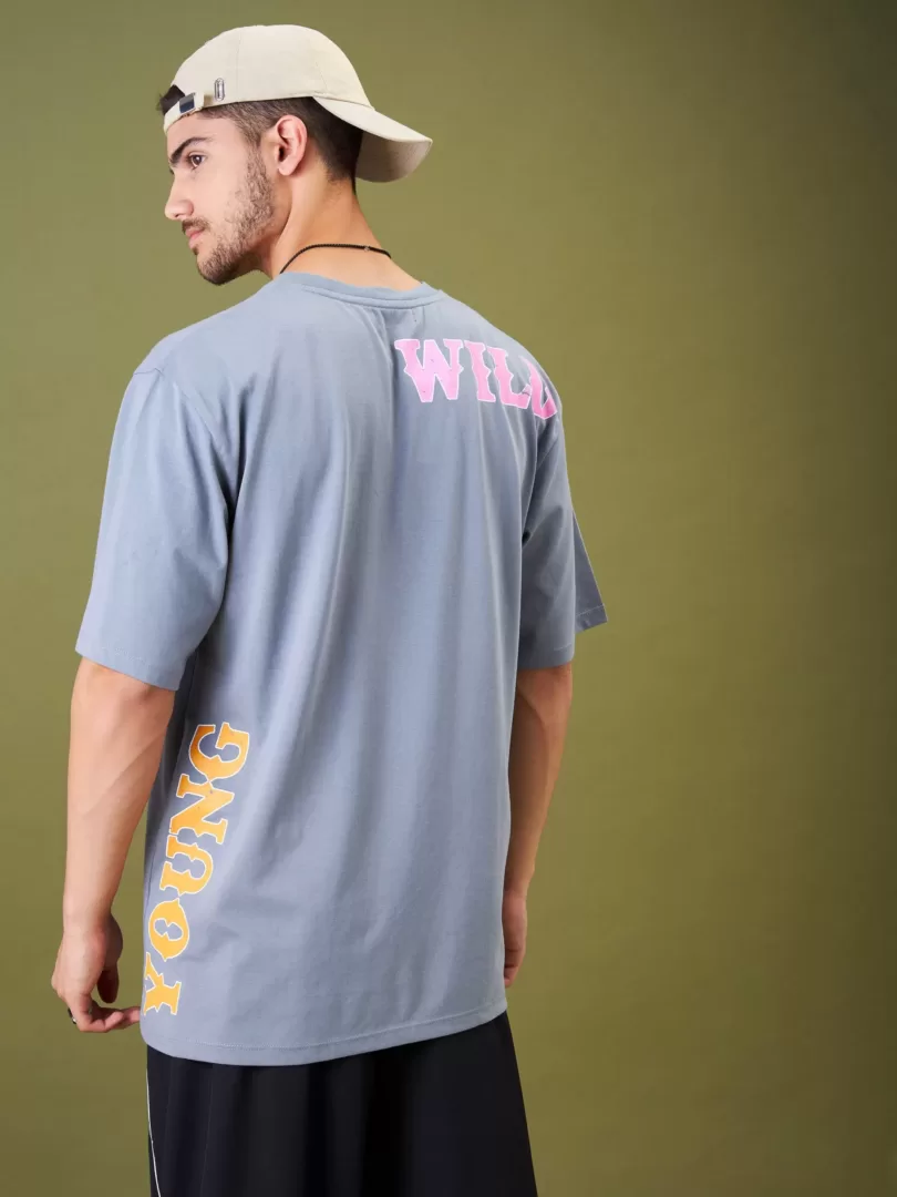 Unisex Grey YOUNG WILD & FREE Oversize T-Shirt