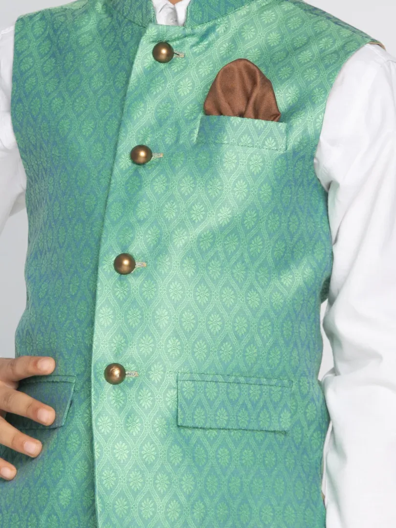 Boys' Green Nehru Jacket