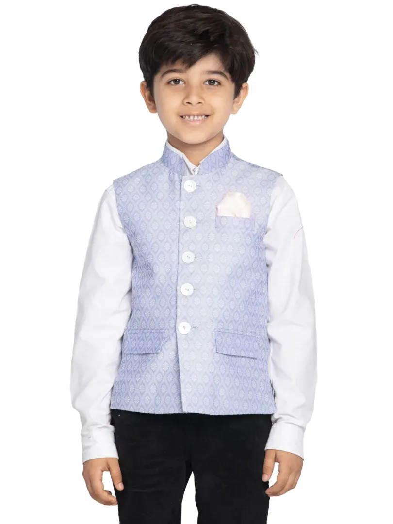 Boys' Light Blue Nehru Jacket