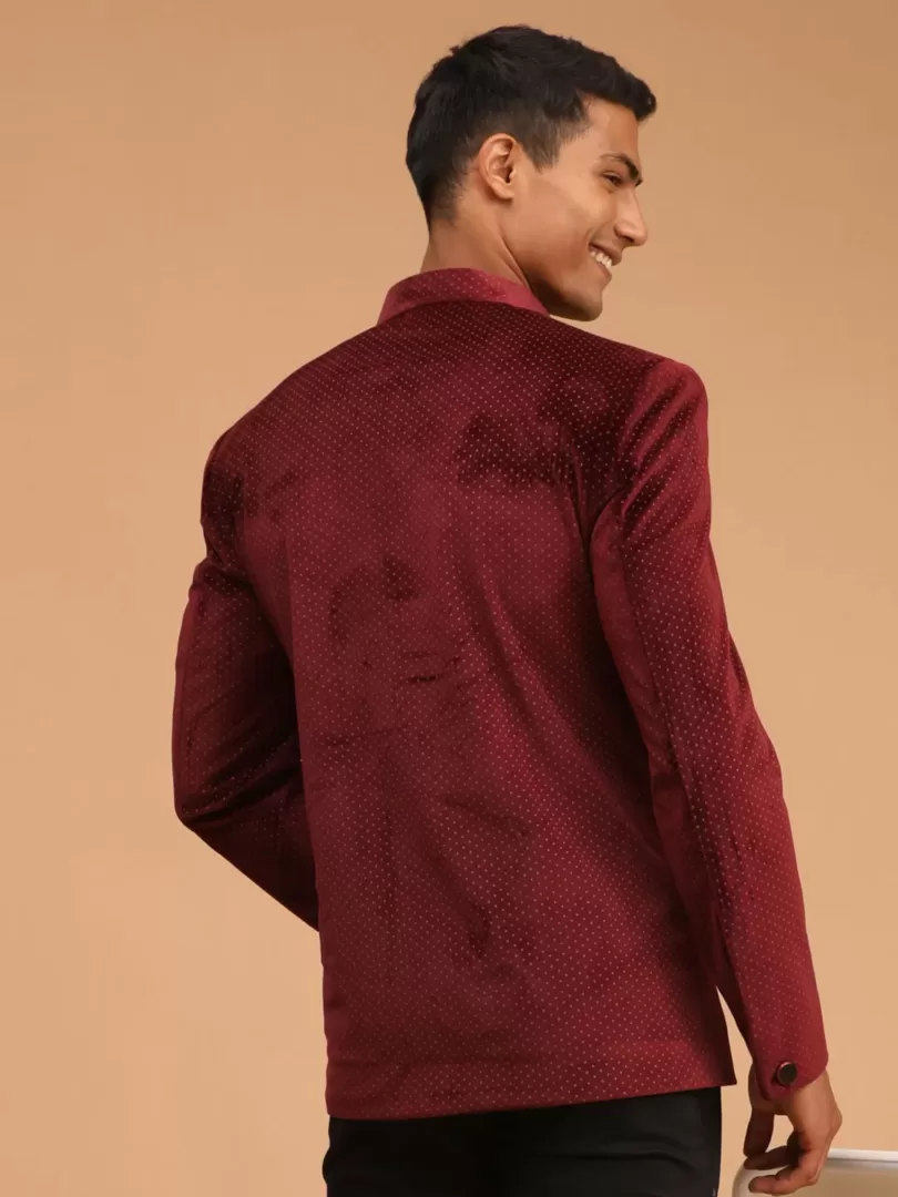 Men's Maroon Velvet Jodhpuri