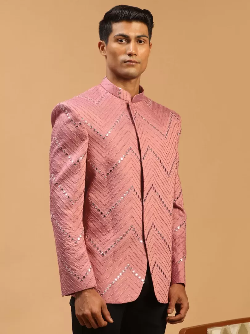 Men's Onion Pink Viscose Jodhpuri