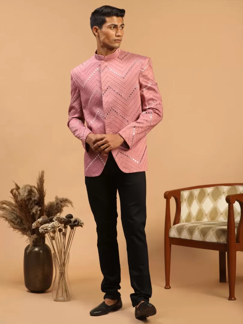 Men's Onion Pink Viscose Jodhpuri