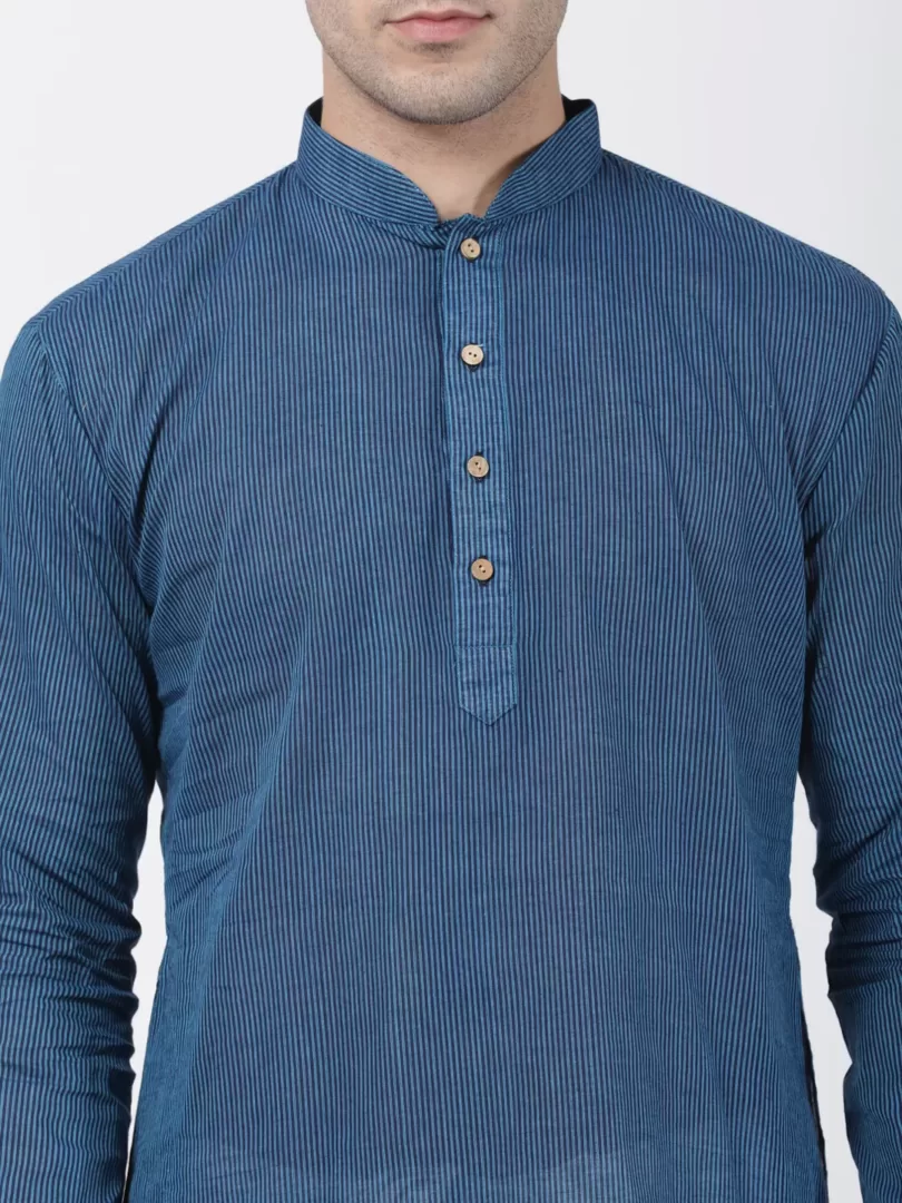 Men's Blue Pure Cotton Kurta Pyjama Set