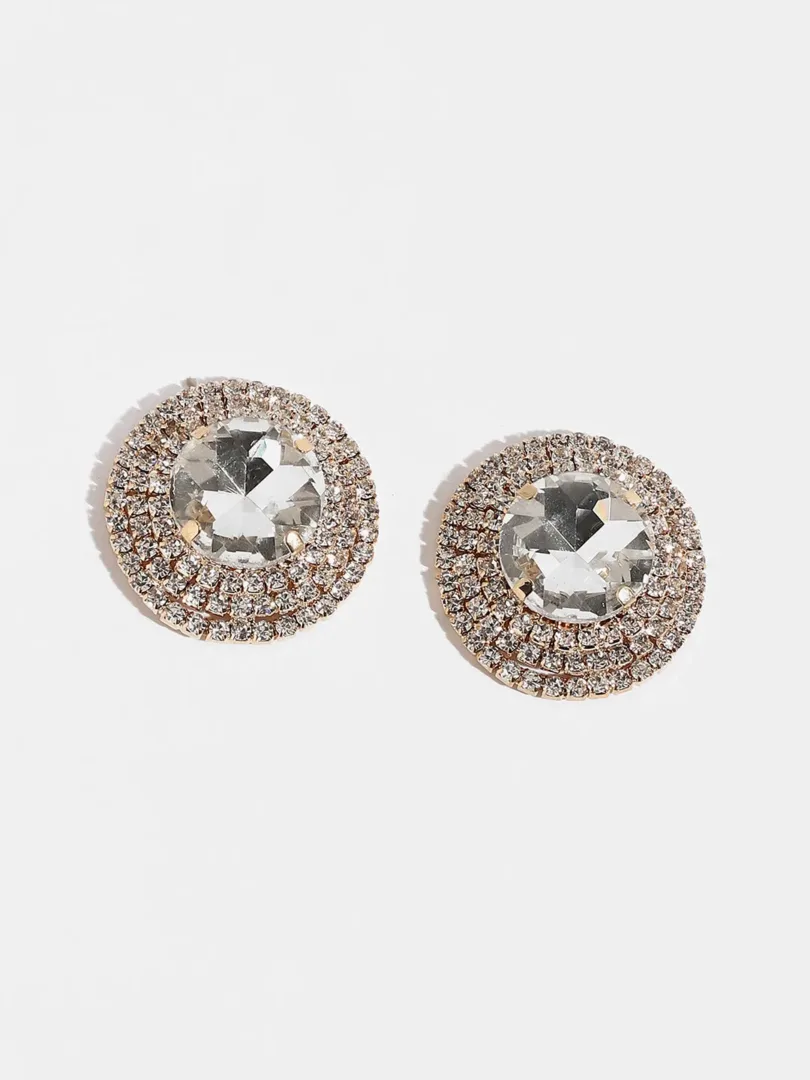 Gold Plated Party Designer Stone Stud For Women