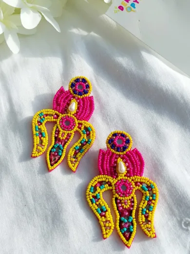 Trishul Multicolour Beaded Earrings