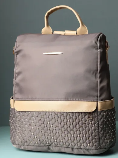 Textured Travel Backpack with Zip Lock For Women